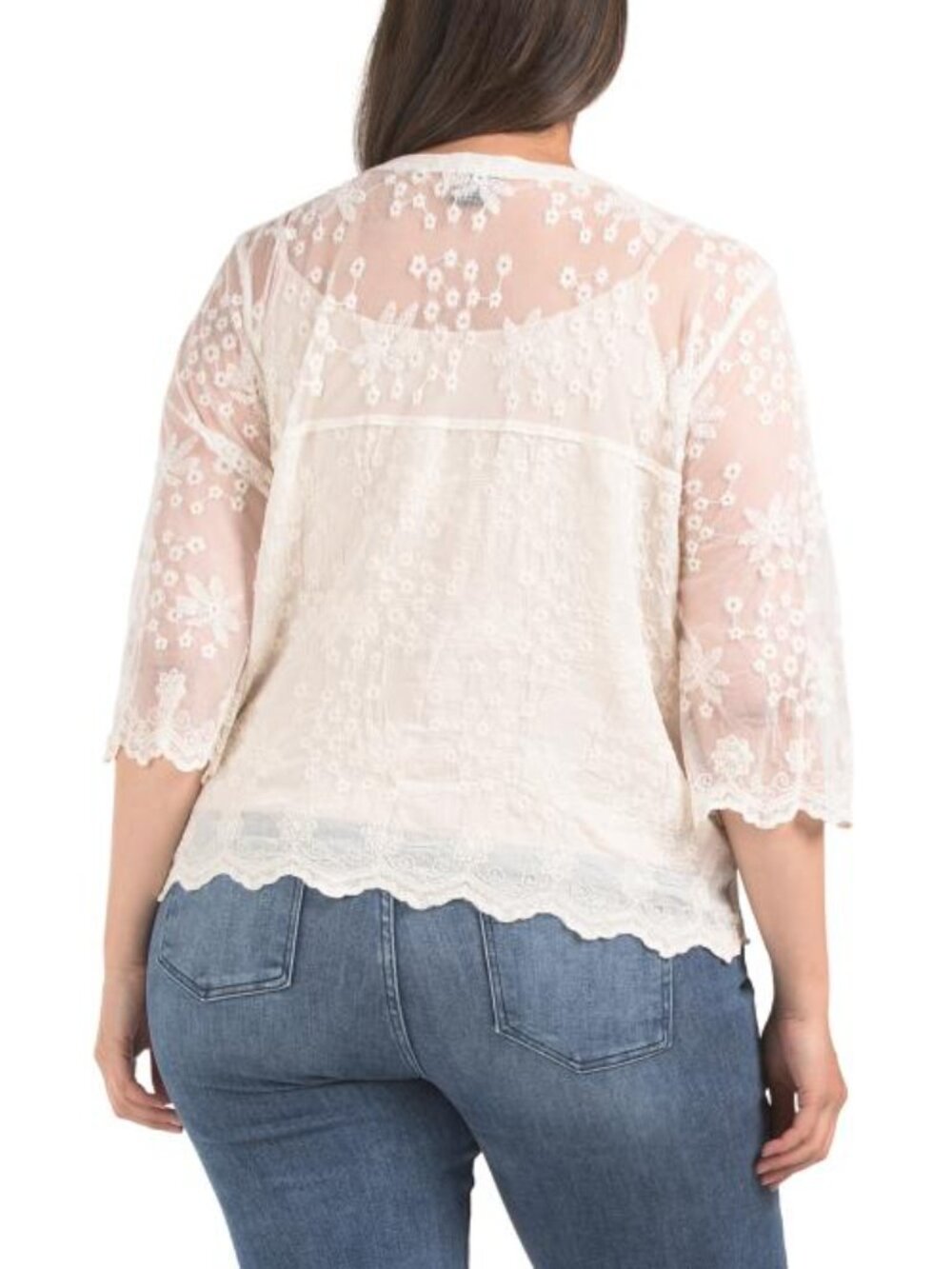 LIV LOS ANGELES Plus Lace Cardigan - Picture 2 of 5